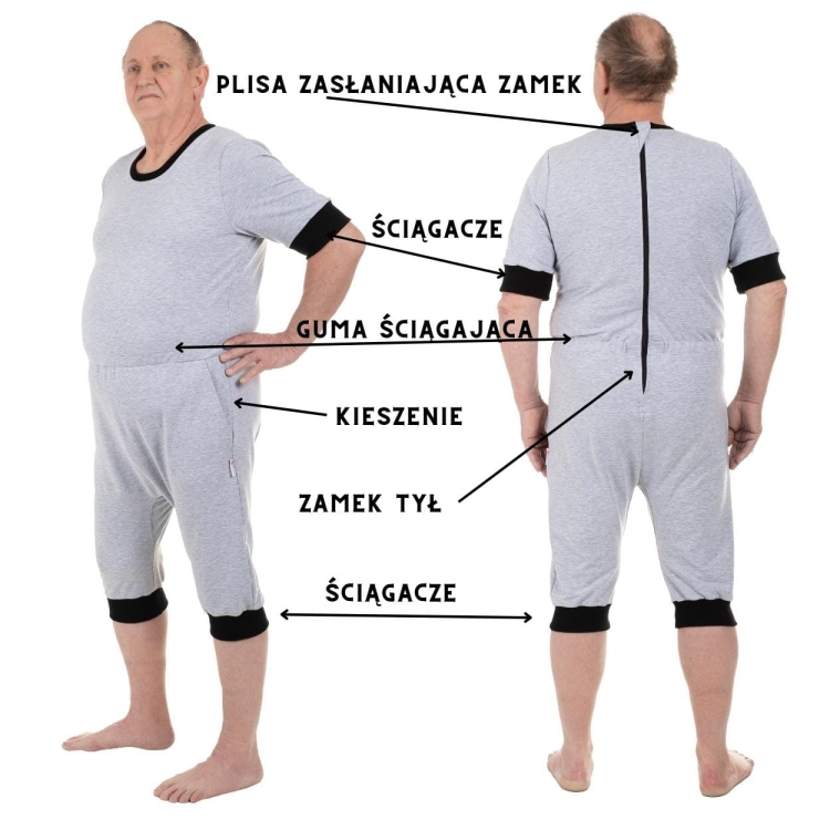 Kombinezon dla osoby z demencją P3 bez zamka w kroku