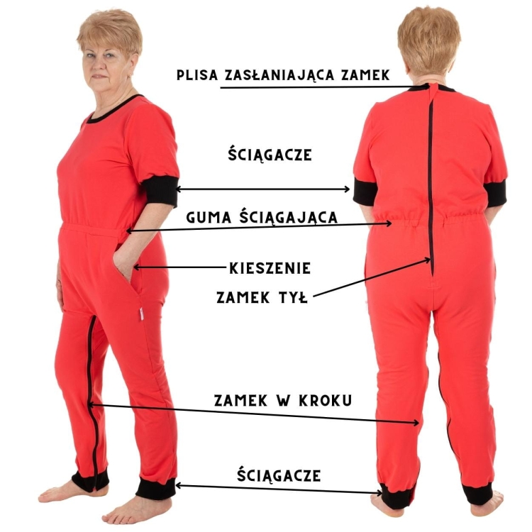 Body opiekuńcze Alica24 P8 z długimi nogawkami ze ściągaczami