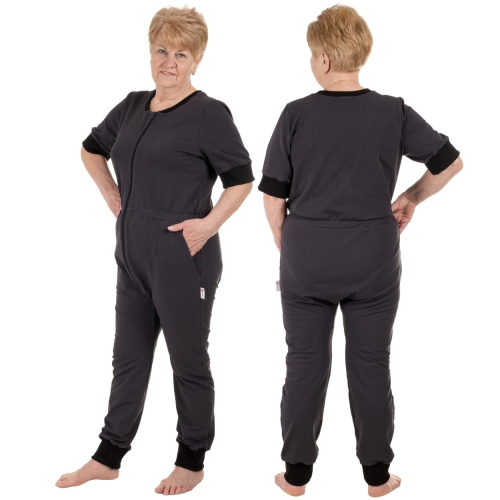 Body dla seniora P9 z krótkimi rękawami i zamkiem z przodu